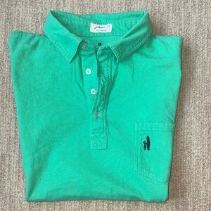 Johnnie-O Men's Large Green West Coast Prep Cotton Pocket Polo Shirt Casual